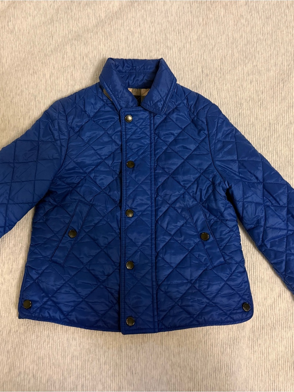Kids Burberry Quilted Blue Jacket - Classic Lightweight Coat Size 2T